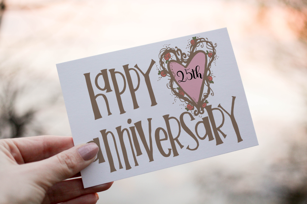 Anniversary Card, Card for Silver Anniversary